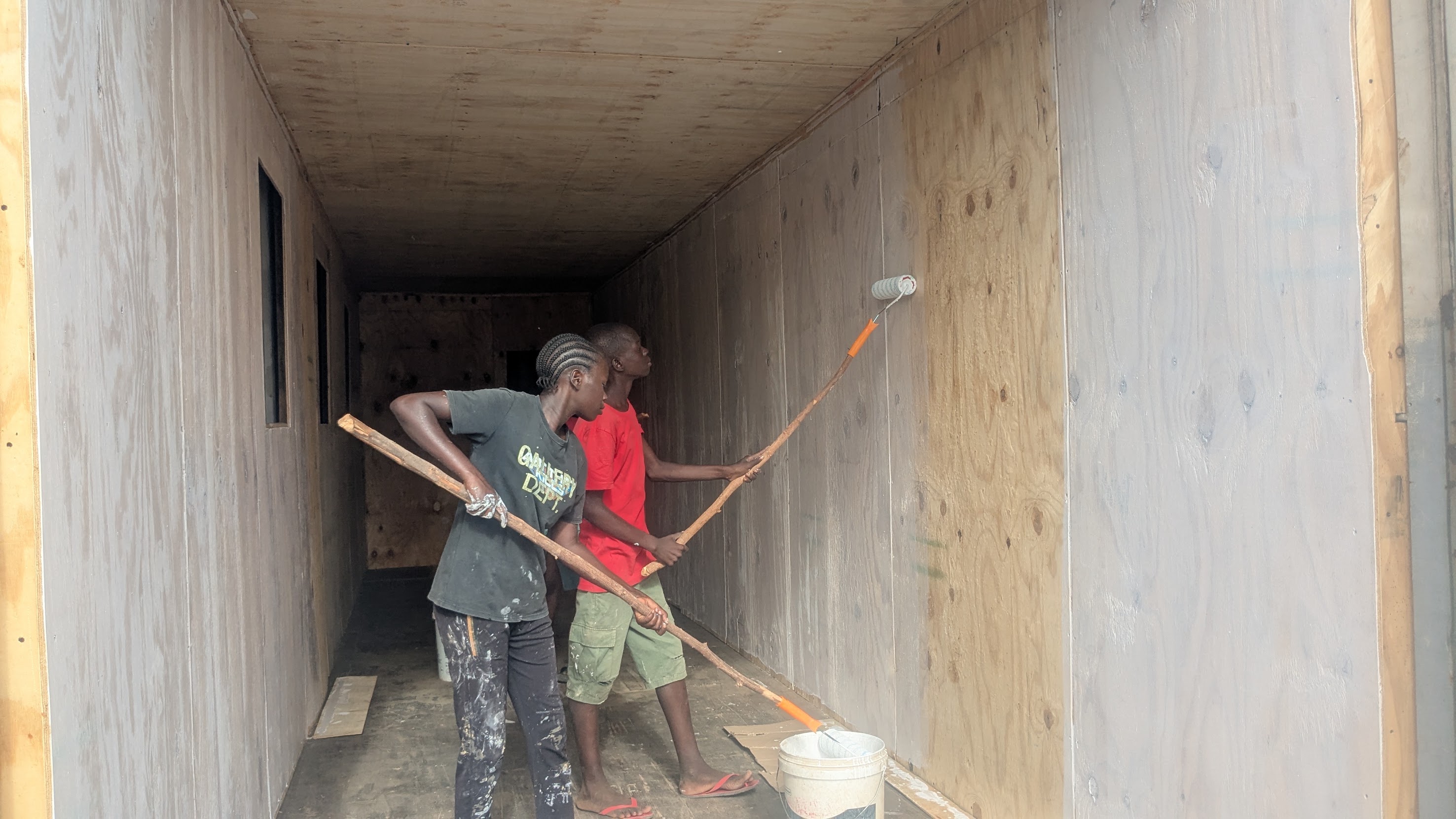 Children learning practical skills through the Technical and Vocational Training program